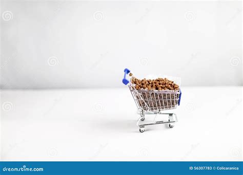 Shopping Cart with Pet Food Stock Image - Image of food, animals: 56307783