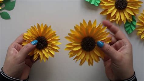 Beautiful Paper Sunflower Tutorial | DIY Small Paper Flower for Room Decoration - YouTube