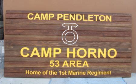 KP-2460 - Carved Entrance Sign of Camp Horno in Camp Pendleton, 1st ...