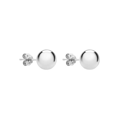 9CT WHITE GOLD 8MM BALL STUD EARRINGS - JEWELLERY from Adams Jewellers ...