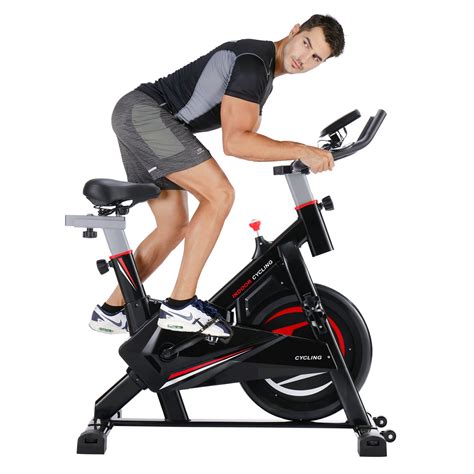 Merax Magnetic Control Adjustable Seat Indoor Cycling Exercise Bike with Handlebar and iPad ...