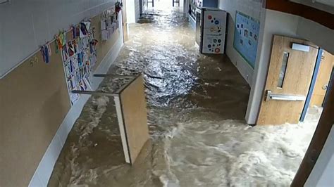 Indiana: School is engulfed by flood water | World News | Sky News