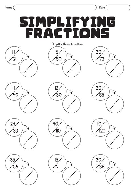 Simplifying Improper Fractions Worksheets