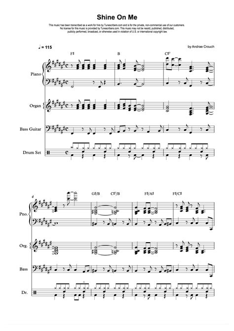 Tunescribers | Shine On Me | Sheet Music