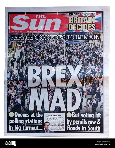 The Sun newspaper headline of 24 June 2016 from polling day on the ...