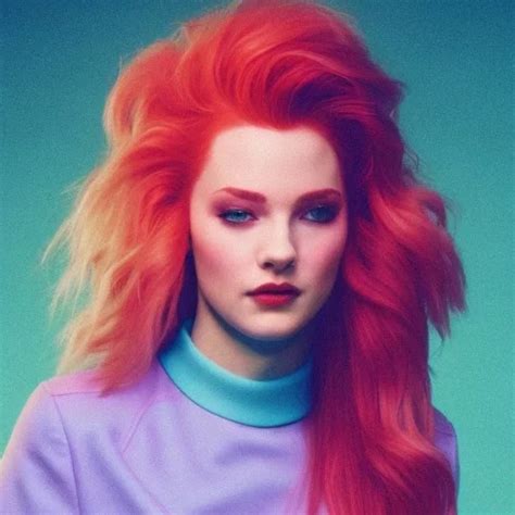 Ai Art Generator: Red hair, messy hair, messy ponytail, loose braids, pale skin, burned face ...