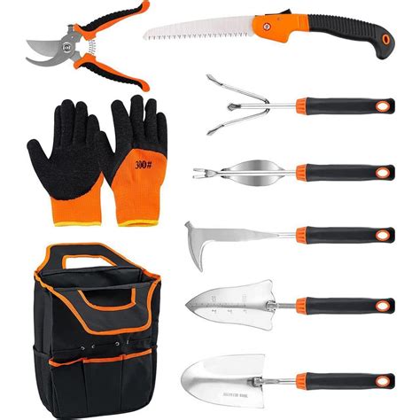 9-Piece Stainless Steel Heavy-Duty Garden Tool Set B09TSV89NC - The ...