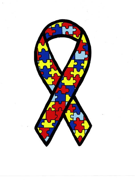 Autism Awareness Ribbon Clip Art Black And White - ClipArt Best