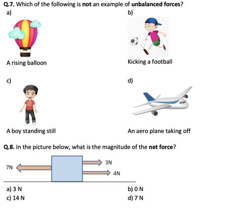 Balanced and Unbalanced Forces - Worksheet | Printable and Distance ...