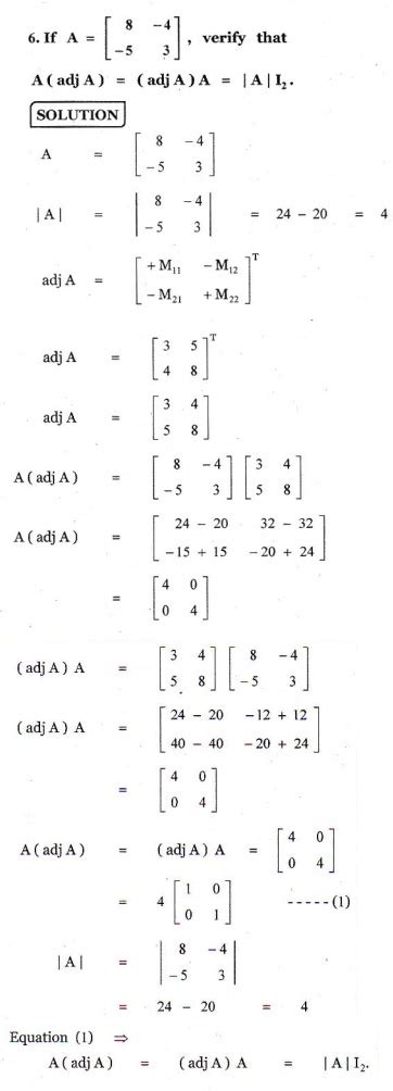 Exercise 1.1: Inverse of a Non-Singular Square Matrix - Problem Questions with Answer, Solution