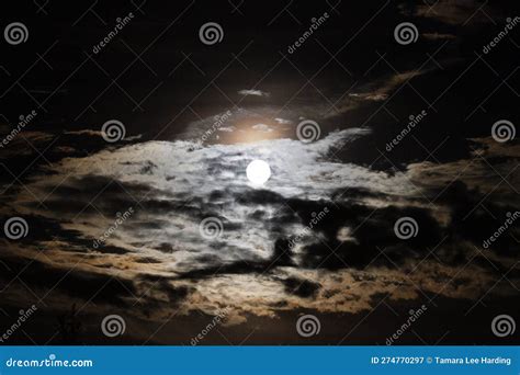 Full Moon with Clouds, Paschal Full Moon in April, 2023 Stock Image - Image of beautiful ...