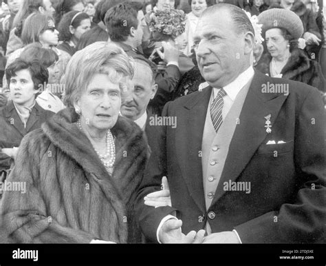 02/07/1968. Queen Victoria Eugenia and her son the Count of Barcelona ...