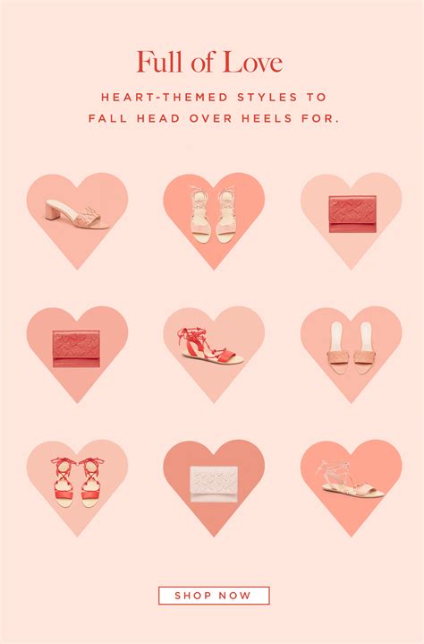 an ad for shoes with hearts in the background and text that reads full ...