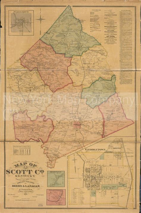 1879 Map of Scott Co. Kentucky Cadastral Kentucky - Etsy | Kentucky, Ohio map, Scott county