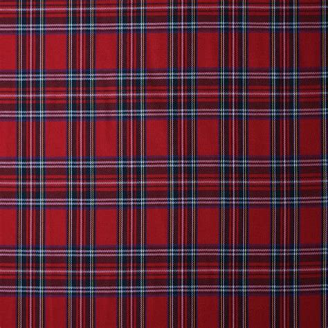 Scottish Tartan Fabric - Red Stuart