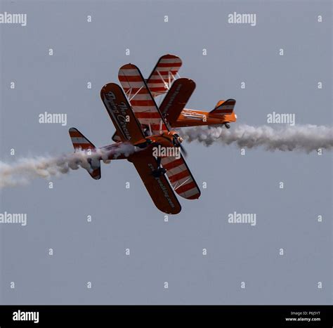 Wing walkers in an air show Stock Photo - Alamy