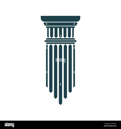 Ancient greek column and pillar symbol. Legal, attorney, law office vector icon with roman ...
