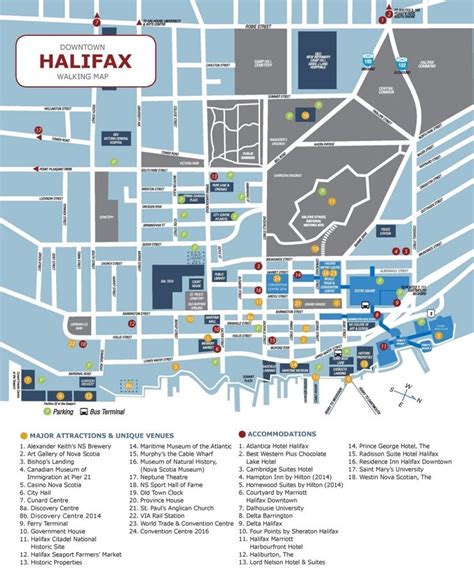 Halifax hotels and sightseeings map | Halifax hotels, Cruise port ...