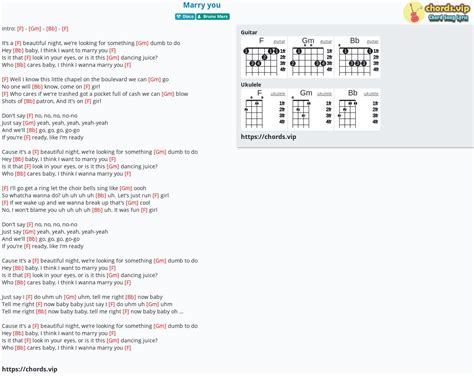 Chord: Marry you - tab, song lyric, sheet, guitar, ukulele | chords.vip