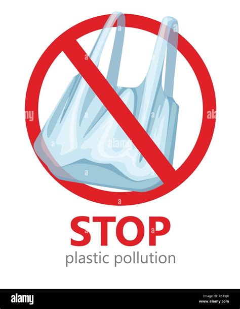 Stop plastic pollution. No plastic bags symbol. Saving ecology logo ...