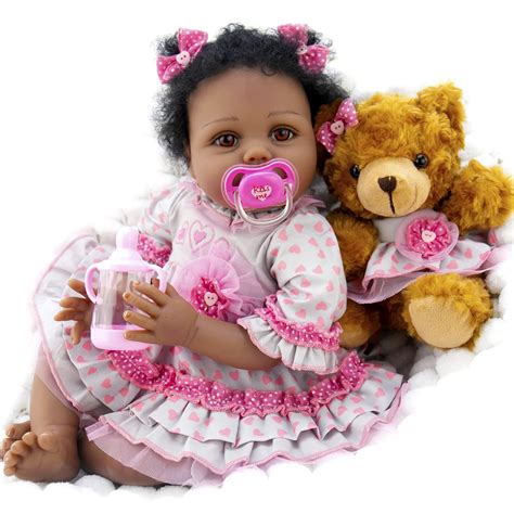 Buy Aori Reborn Baby Dolls Black Lifelike African American with Soft Body Realistic Newborn ...