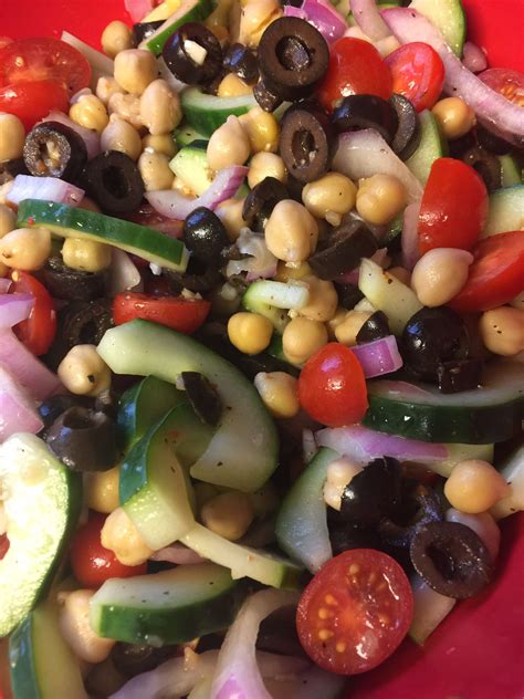 Garbanzo Bean Salad--I'm addicted!! 2 cans garbanzo beans, rinsed 1 ...