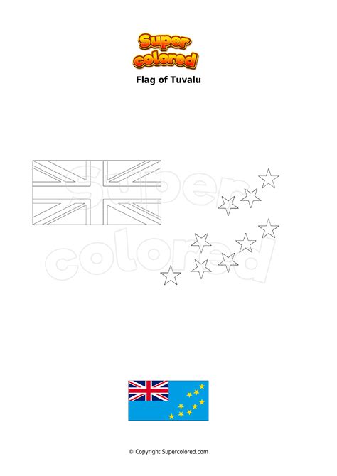 Coloring page Flag of Tuvalu - Supercolored.com