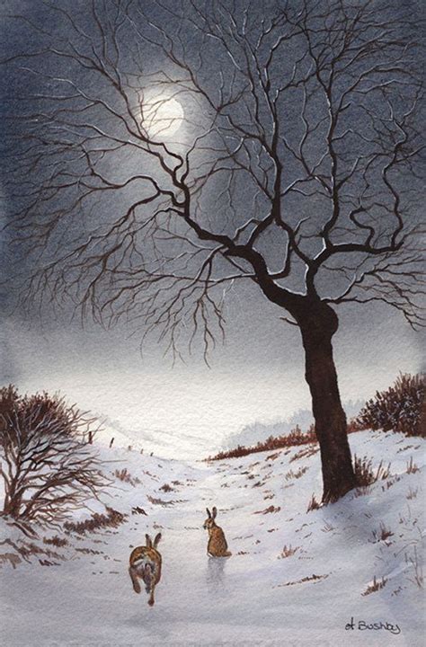 Wait For Me Hares in the Moonlight by janayart on Etsy...............lbxxx. by heidi | Winter ...