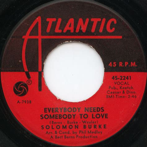 Solomon Burke – Everybody Needs Somebody To Love / Looking For My Baby (1964, Vinyl) - Discogs