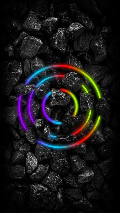 Black Stones RGB Neon - iPhone Wallpapers