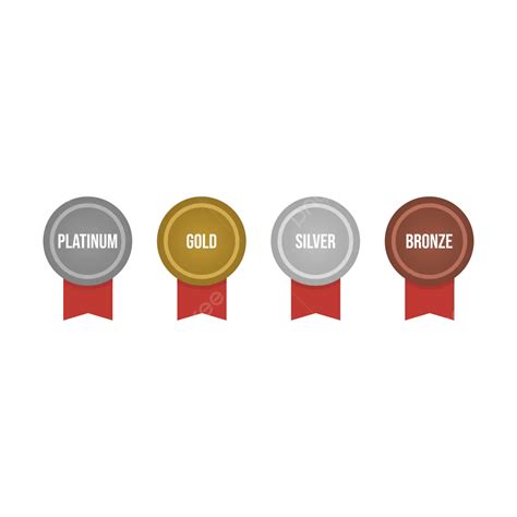 Platinum Gold Silver Bronze Medals Vector, Platinum Gold Silver Bronze ...