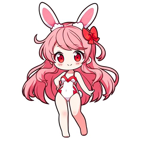 Premium PSD | Sexy bunny girl on light pink swimwear