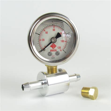 WFR151KIT Webcon Fuel Pressure Gauge - 1-8 bar with in line adaptor - Eurocarb