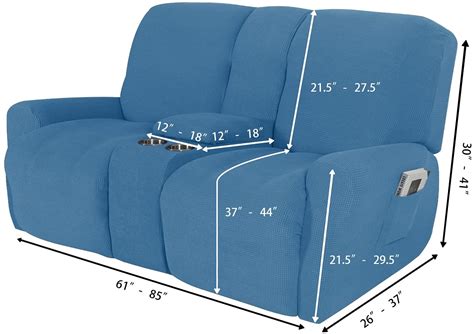 TOPCHANCES Non-Slip Dual Seater Reclining Loveseat Cover with Center ...