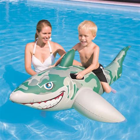 183*102cm Kids Inflatable The shark Pool Floats Buoy Swimming Air Mattress Floating Island Toy ...