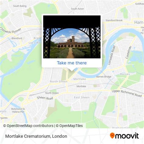 How to get to Mortlake Crematorium in Kew by bus, Tube or train?