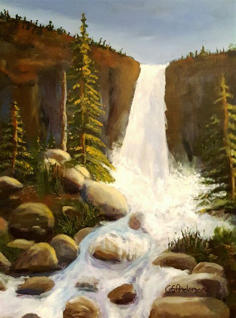 Mountain Waterfall | Painting With A Stroke