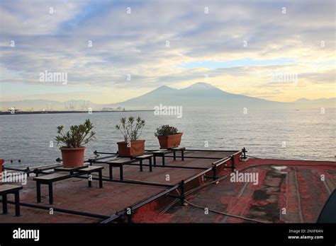 Mount Vesuvius viewed from the Gulf of Naples, Italy Stock Photo - Alamy