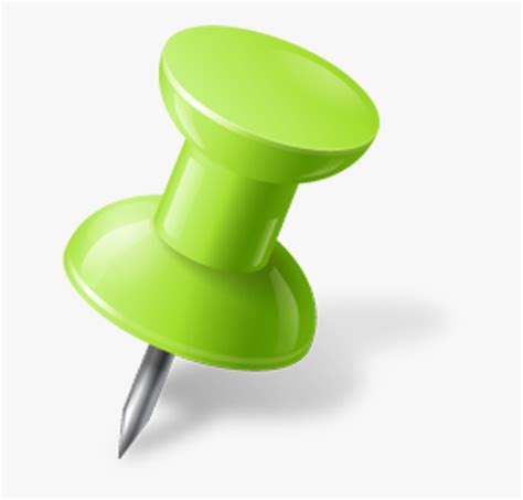 Green Right Pushpin - Green Push Pin Clipart, HD Png Download - kindpng