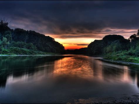 Still River Sunset Wallpaper | Free River Downloads