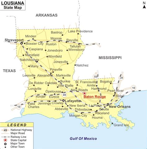 Louisiana Cities Map | IUCN Water