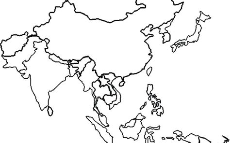 Free Detailed Printable Blank Map Of Asia Template Pdf