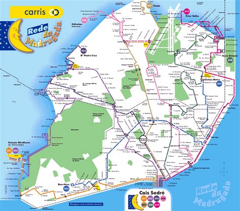 Lisbon Public Transport Network Map, Portugal