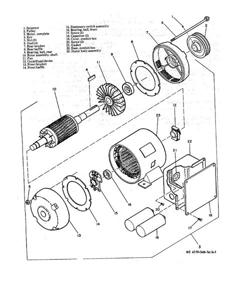 Figure 6-1. Electric motor, exploded view. - TM-5-4310-348-140051