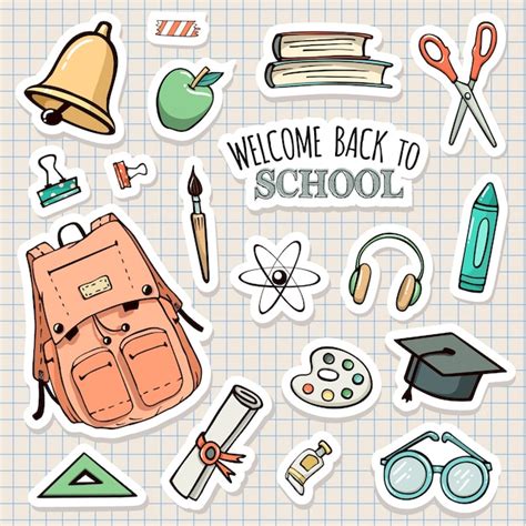 Premium Vector | Vector set of school stickers