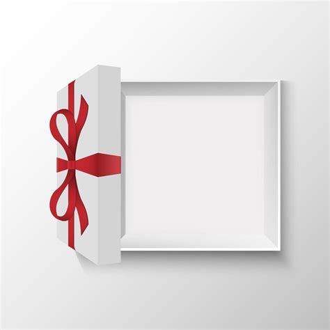 Top view of opened gift box with red bow 1330178 Vector Art at Vecteezy