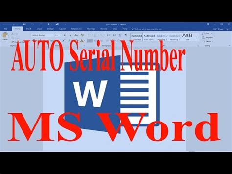 How to write serial number in Ms word 2023. How to insert auto serial ...