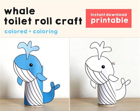 Whale Toilet Paper Roll Craft Ocean Animal Beach Sea Party - Etsy