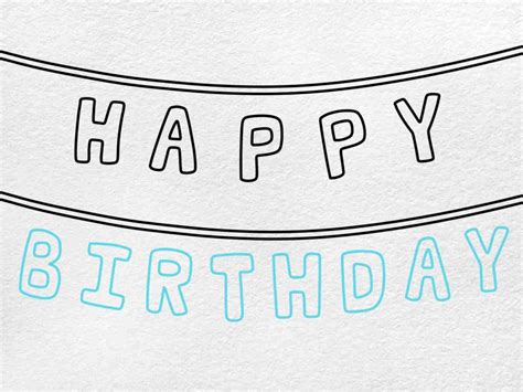 Birthday Banner Drawing - HelloArtsy