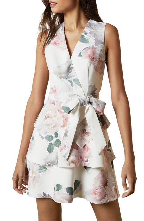 Ted Baker London Dewana Floral Print Faux Wrap Dress | Nordstrom